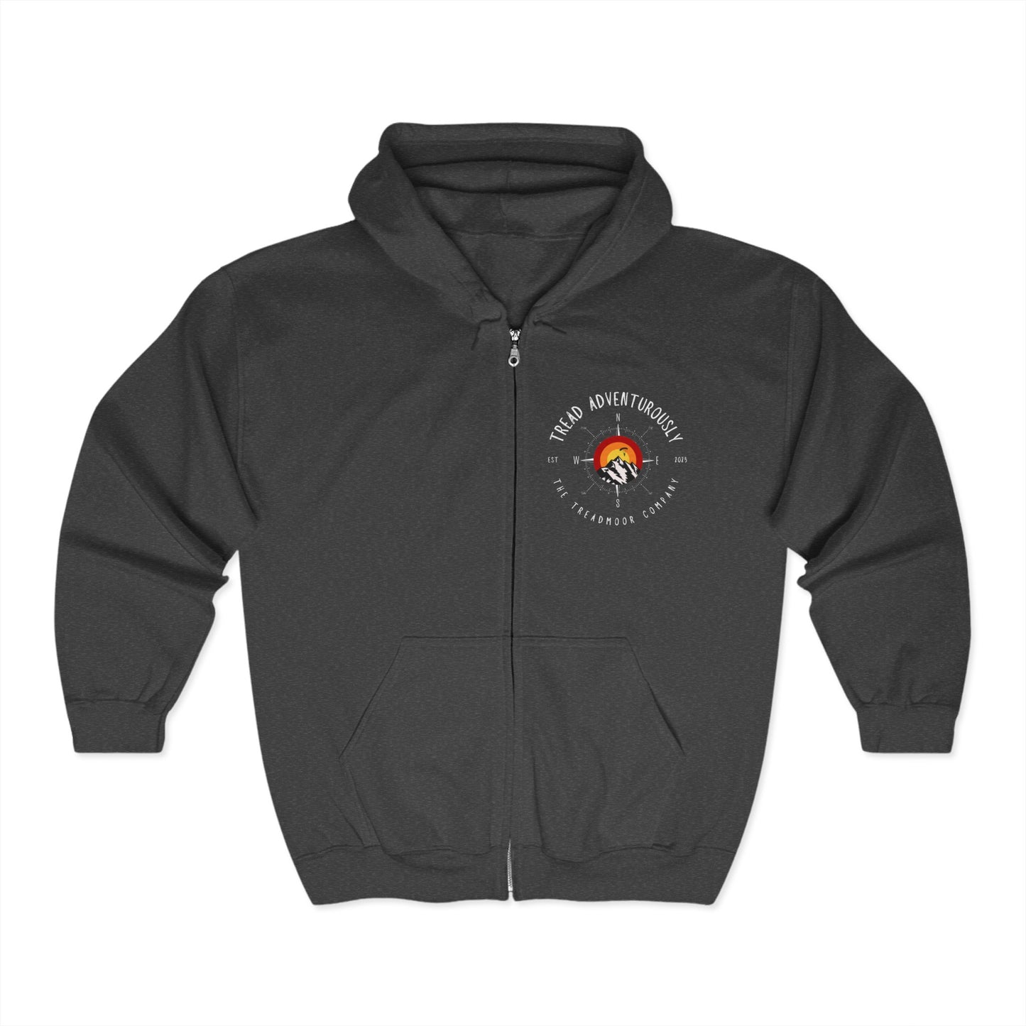 The Jeff - Tread Adventurously Compass - Unisex Full Zip Hoodie