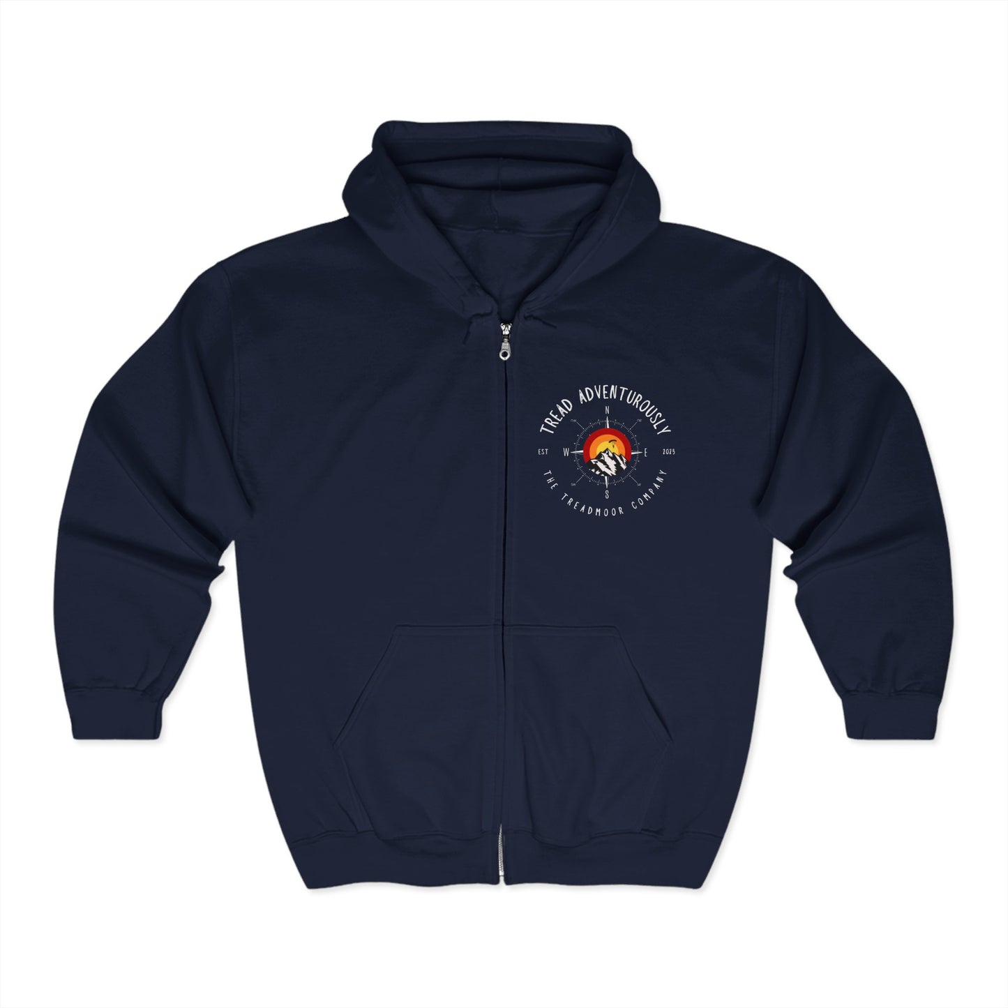 The Jeff - Tread Adventurously Compass - Unisex Full Zip Hoodie