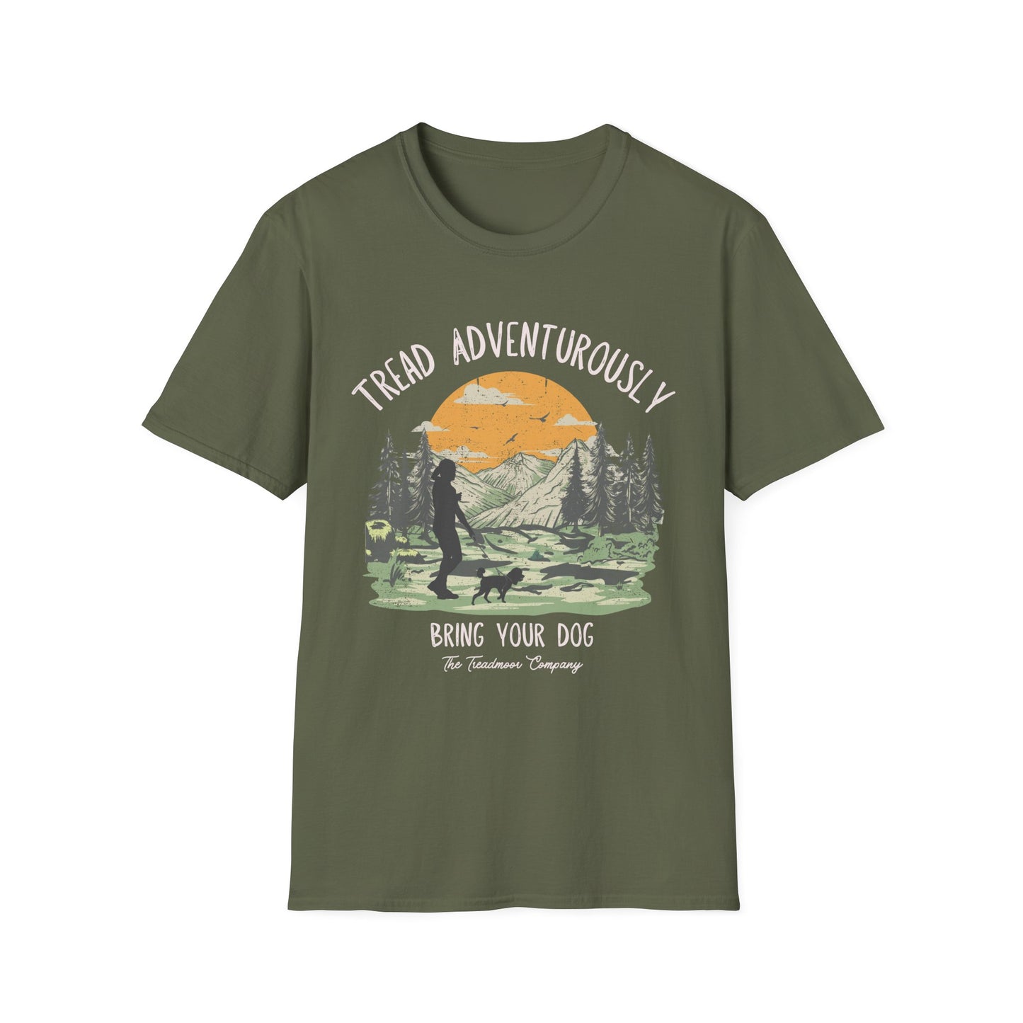 The Stacey - Tread with Dog - Unisex Softstyle T-Shirt