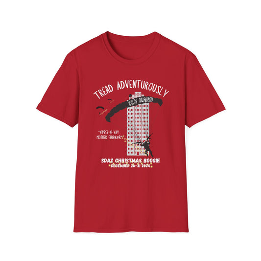 SDAZ Christmas Boogie 2024 - Yippee-Ki-Yay Parachute T-Shirt | Adventure & Humor Apparel for Thrill Seekers