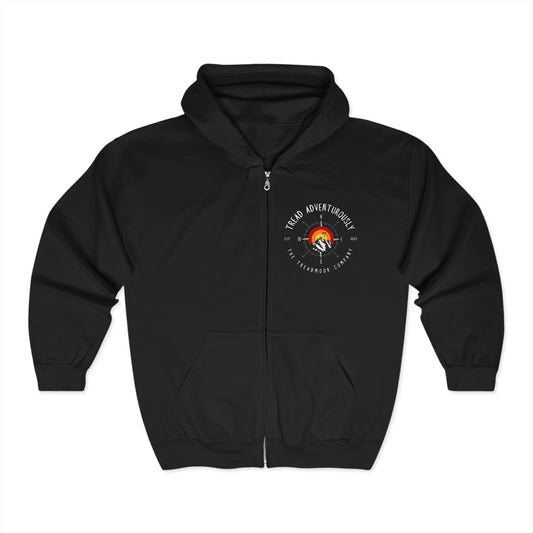 The Jeff - Tread Adventurously Compass - Unisex Full Zip Hoodie